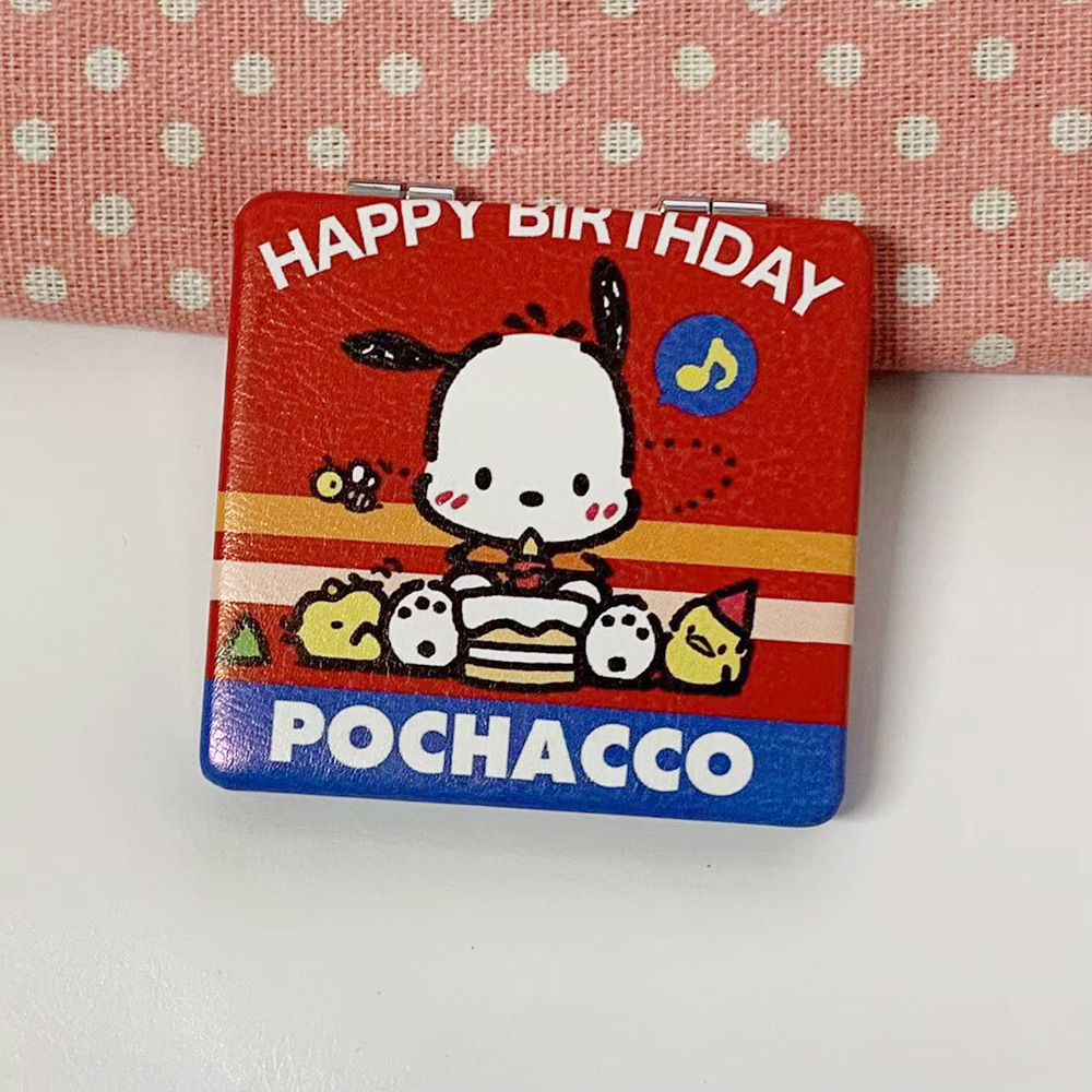 Nuevo perro Pacha osos de fresa doble cara plegable espejo de maquillaje tienda en línea tienda de espejo pequeño fábrica al por mayor