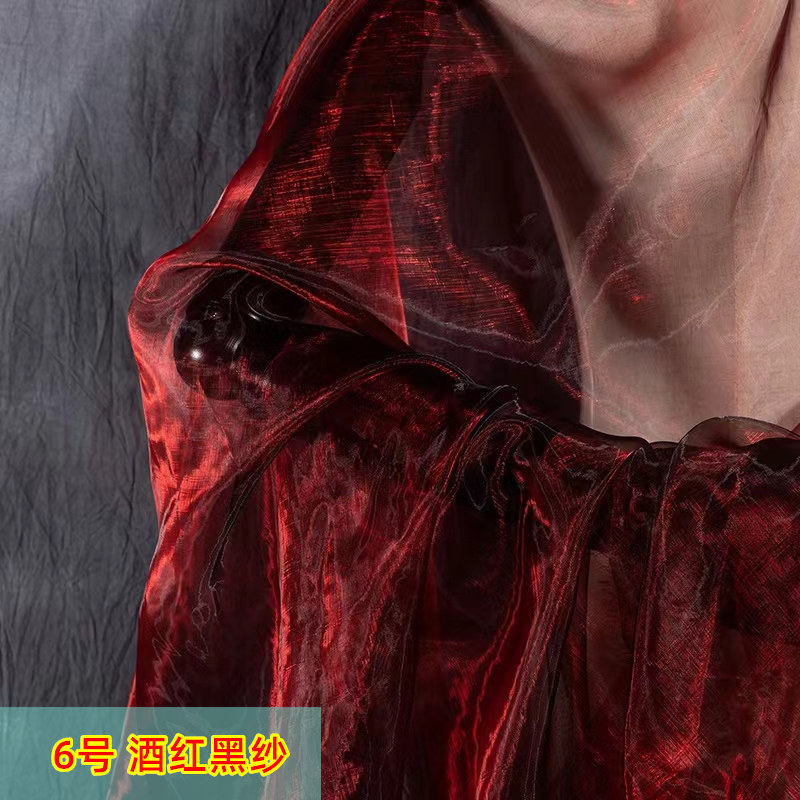 6号 酒红黑纱