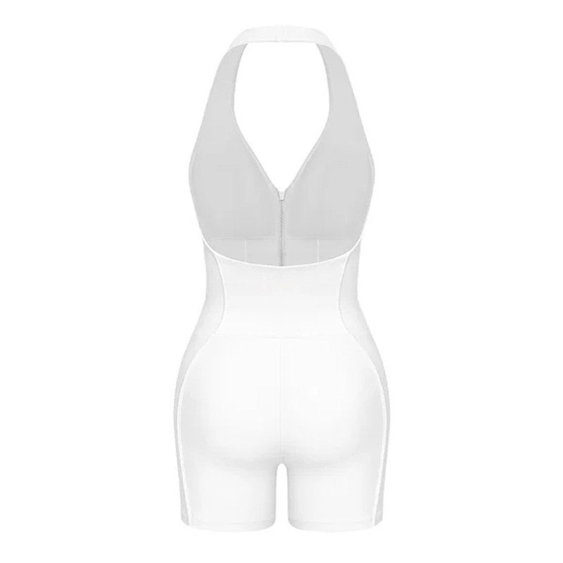 Combinaison de sport v-neck avec fermeture éclair pour yoga_voghion.com