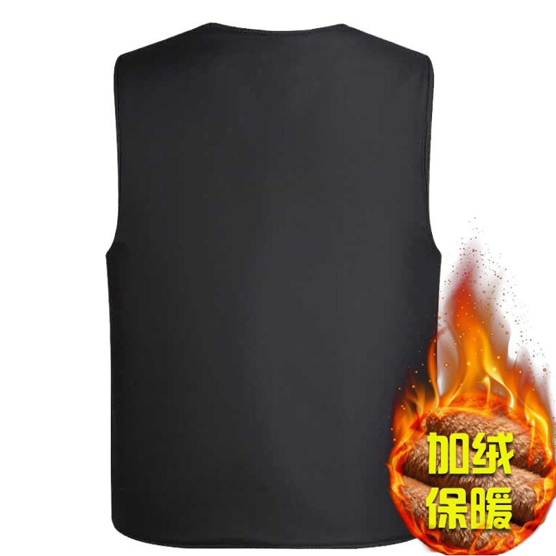 Autumn and winter middle-aged and elderly men's cotton vest fleece-lined thickened fur liner waistcoat vest warm dad vest