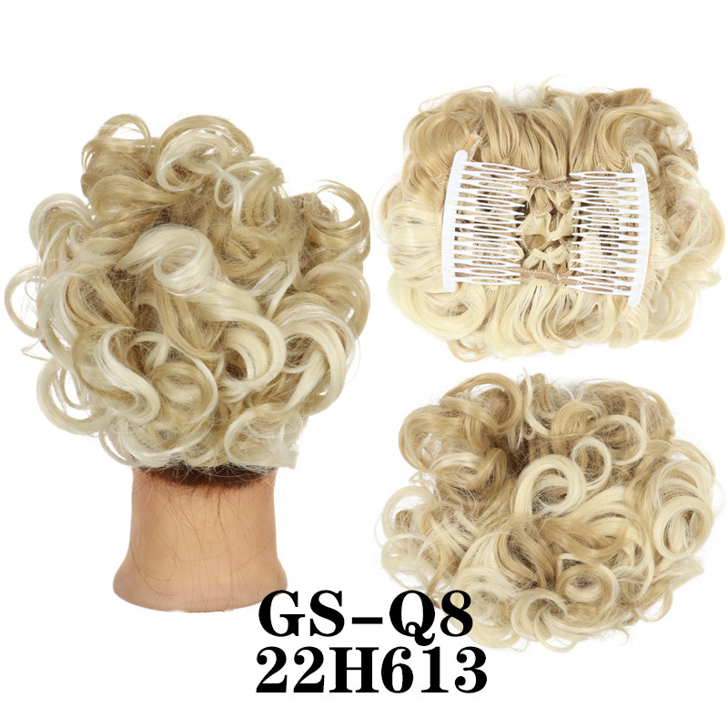 Transfronterizos europeos y estadounidenses rizos brotes de cabello al por mayor mujeres rizos ondas chinas retro flores brotes de caballo cabello de pino peluca