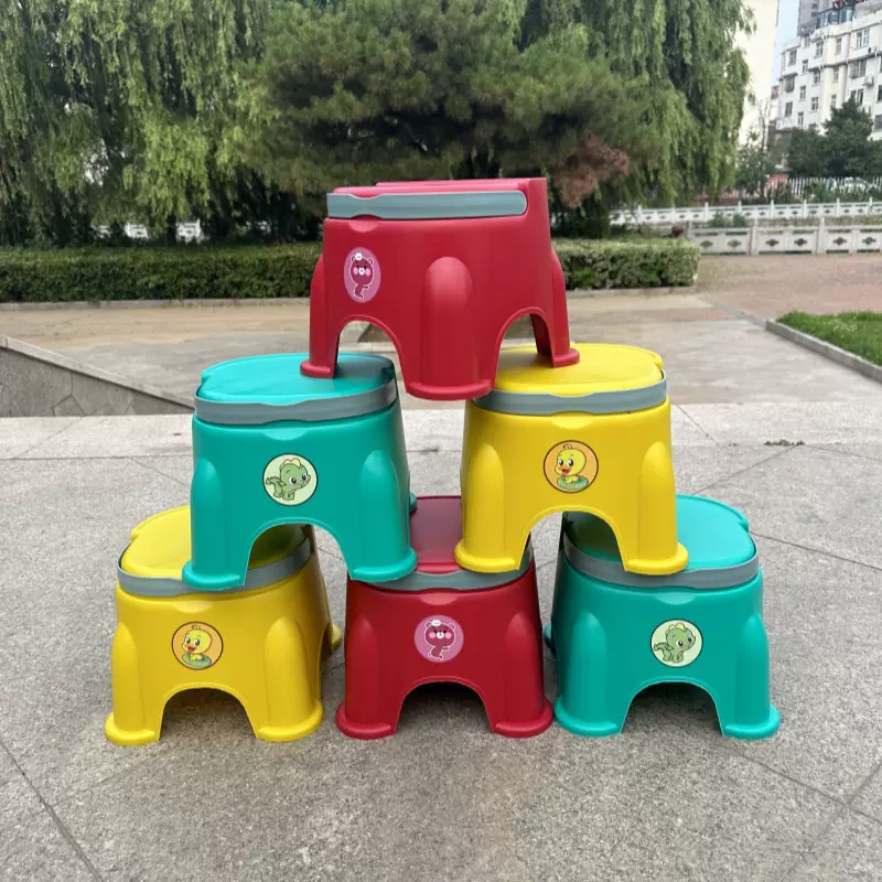 儿童手提凳子 卡通塑料凳 多彩换鞋凳 可印字塑料休闲凳 收纳防滑