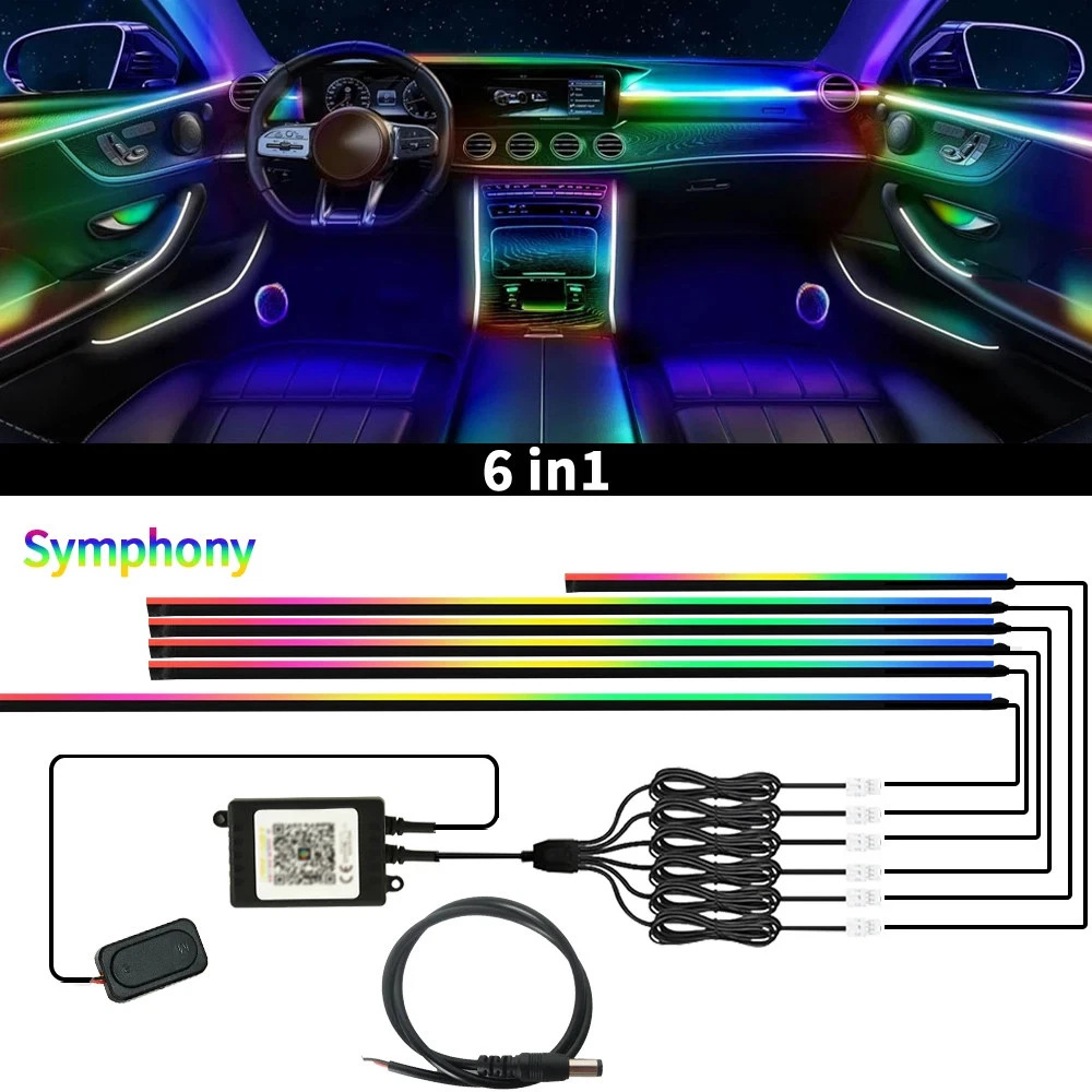 Car Ambient Light, RGB LED Interior Light Strip