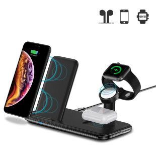 Amazon popular four-in-one wireless charger suitable for Apple mobile phone headset watch 15W wireless fast charging