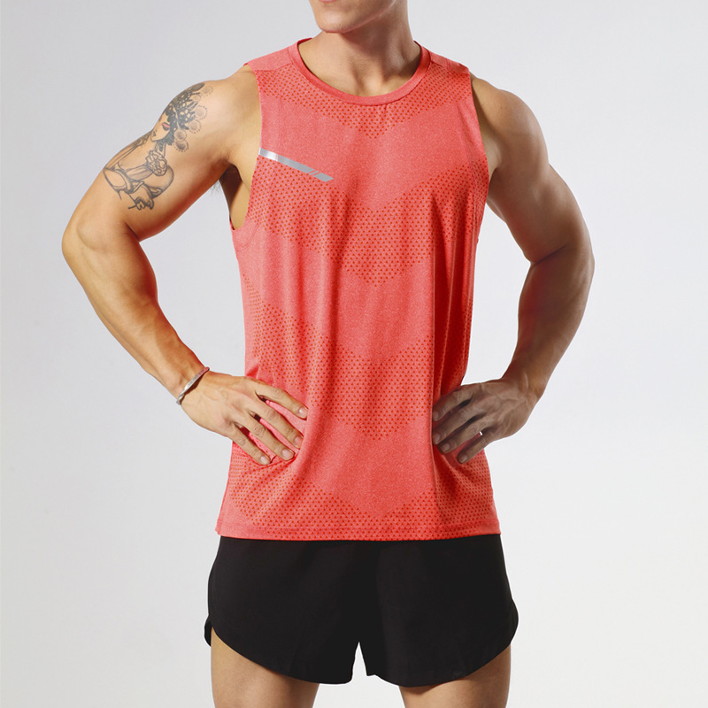 Summer New Style T-Shirt Men's Professional Running Vest Sports Vest Thin Marathon Casual Fitness Training Top