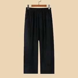 【源头工厂】夏季裤老太太松紧腰冰丝裤宽松老年人宽松大码直筒裤