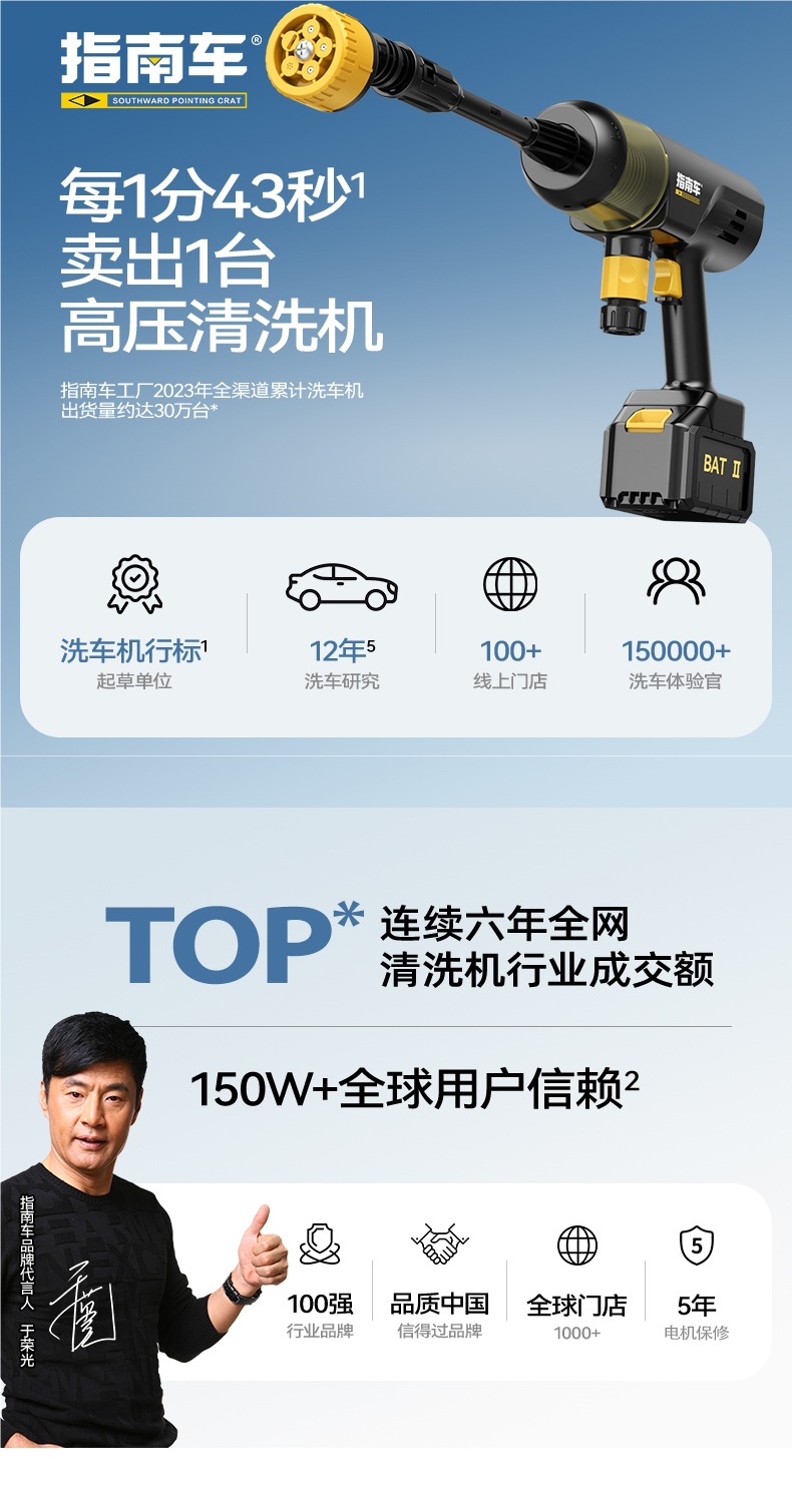 Wireless Car Washing Machine High-Pressure Water Gun Car Household Portable Lithium Battery Powerful Supercharged Rechargeable Cleaning Artifact