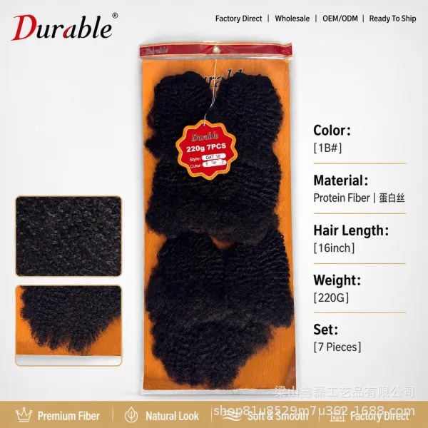 Cortina de cabello híbrida bloque de cabello de fibra química africana procesamiento al por mayor de fábrica africana suministro único monocromático duradero