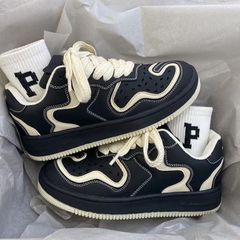 Autumn and winter ins style retro black anti-skid shoes men's niche college couple thick-soled moral training sneakers men's and women's trendy