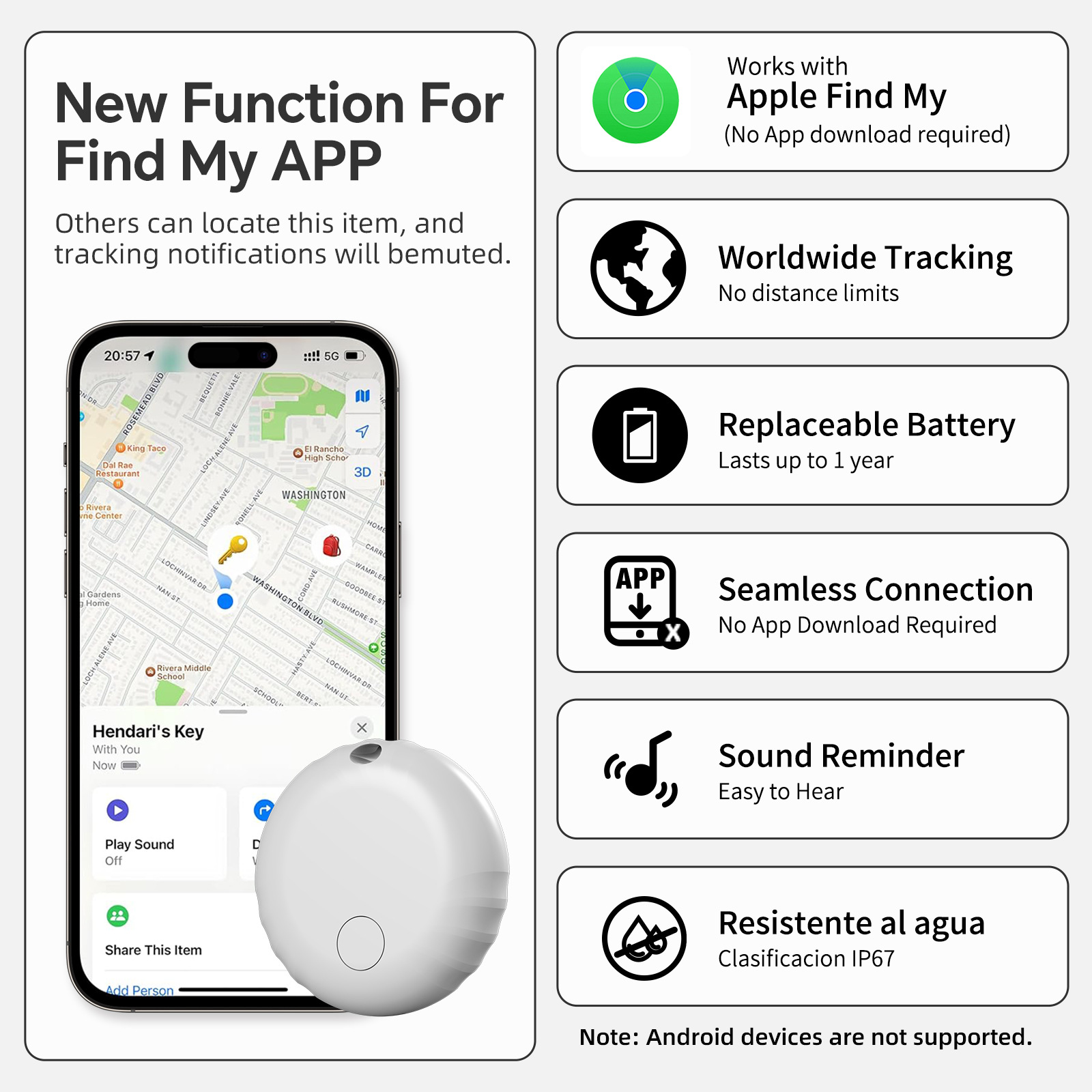 Findmy全球定位airtag平果防丢器老人小孩蓝牙宠物智能查找追踪器