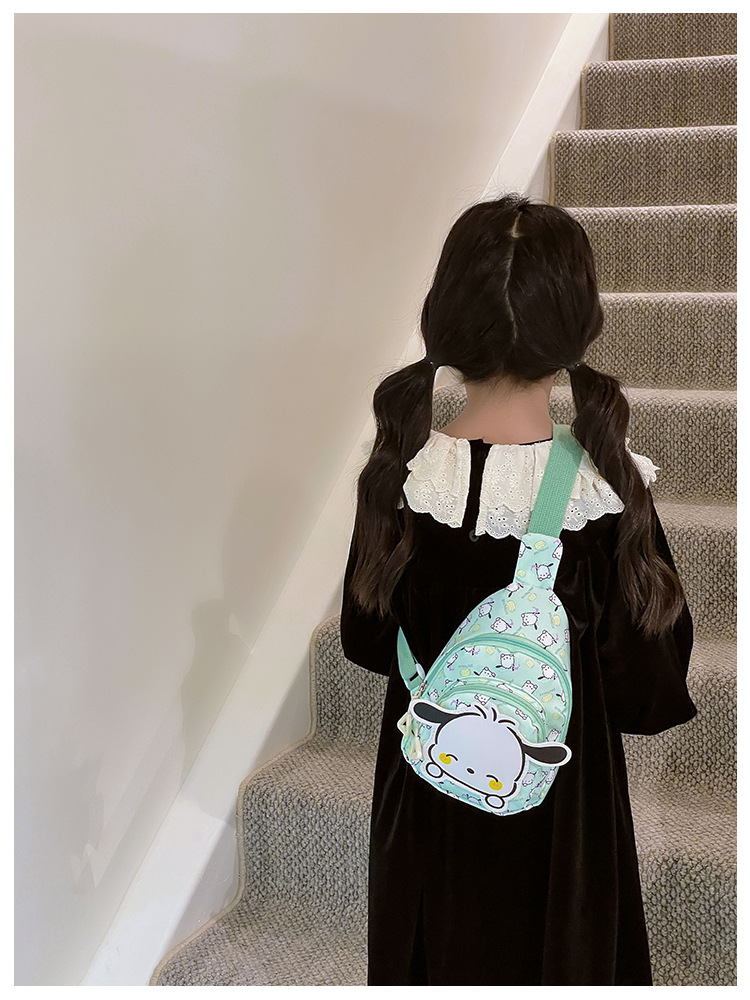 Wholesale new cross-border small-sized children's chest bags with double zippers and large capacity, cute single-shoulder bags for boys and girls in kindergartens undefined