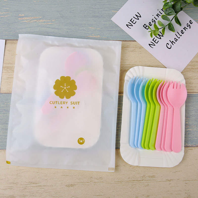 흰색 가방 트레이 10개 포크 10개 39세트