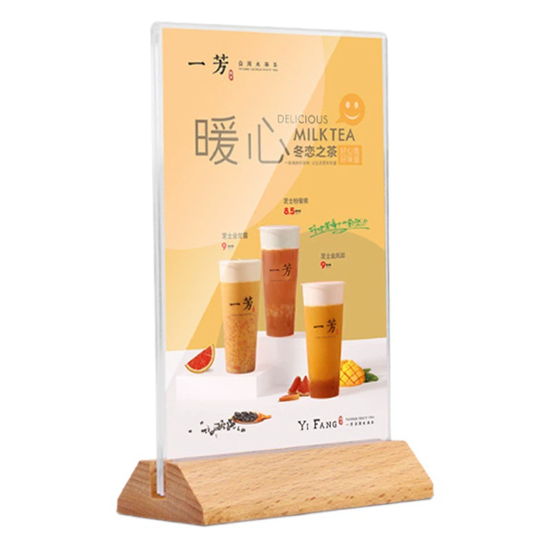 Акриловая настольная карта А5 настольная карта А6 меню из цельного дерева карточка для напитков таблица А4 бук меню рекламная витрина карта ценник