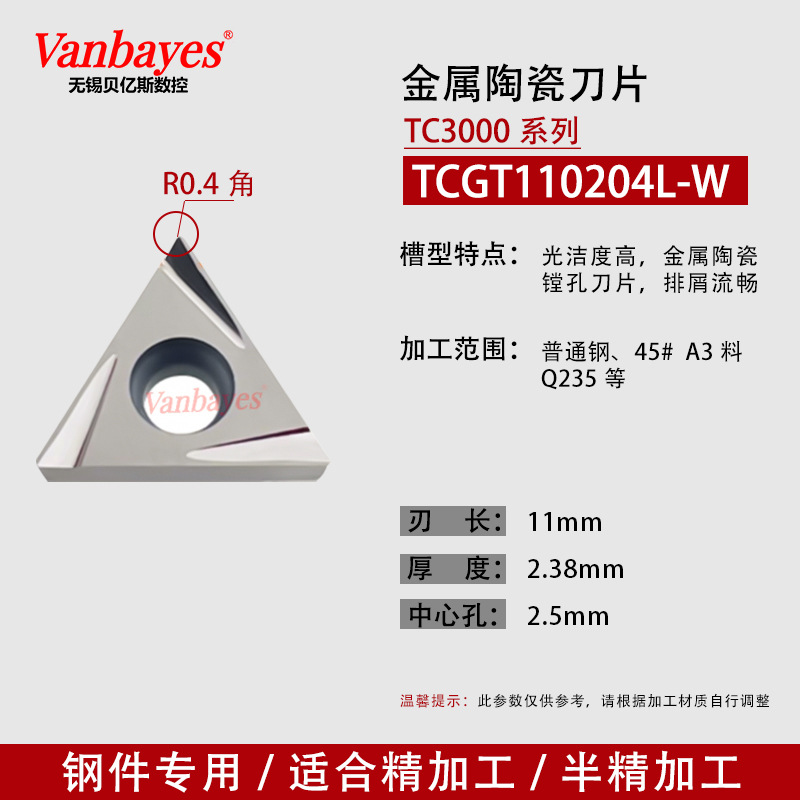 10개) TCGT110204L-W TC3000 스틸/세라믹 모델