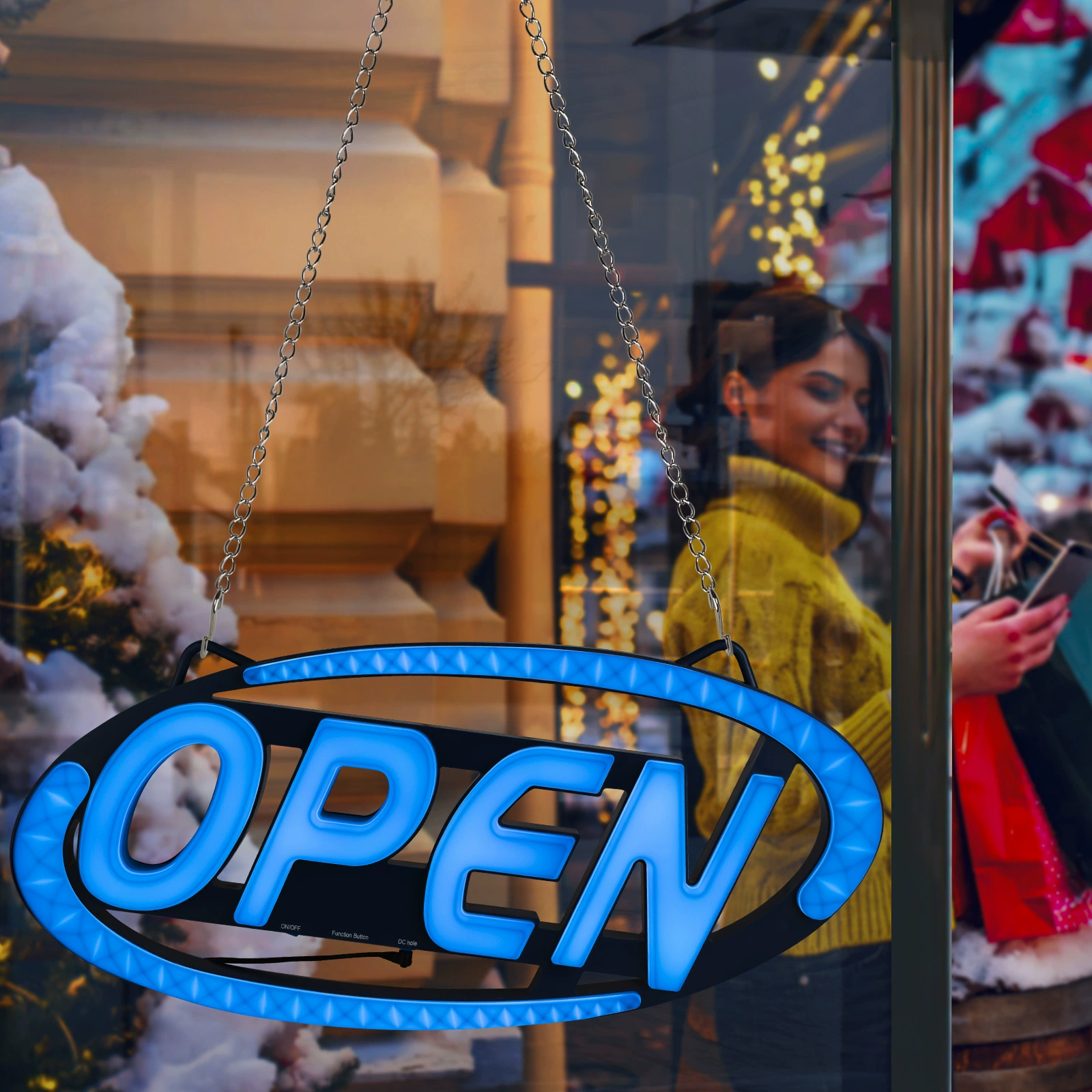 Cross-Border Large Open Luminous Advertising Light Sign Hanging Shop Business Light Box Colorful Open Light Sign Attracts People's Eyes