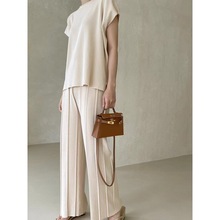 外贸韩系乐天韩店韩国23年春夏 冰丝针织套装3色小众设计春夏复