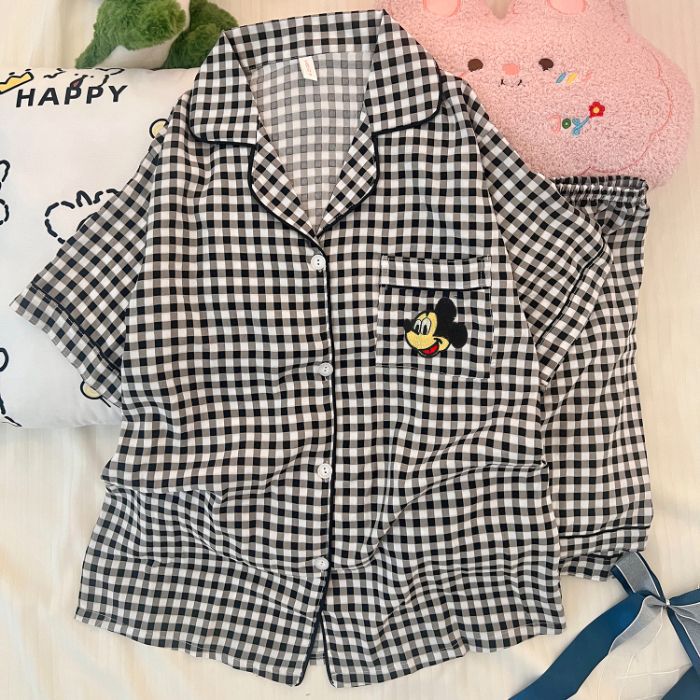 Vietnam transfronterizo al por mayor pijamas de verano mujeres nubes algodón de manga corta pantalones cortos traje cardigan dibujos animados lindo traje de servicio a domicilio