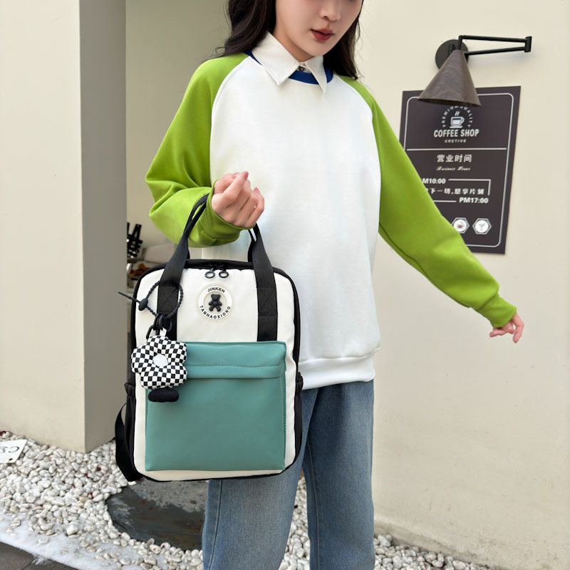 Fashionable Color-Blocking College-Style School Bag for Women, Simple and Versatile Backpack, Lightweight Handbag, Travel Backpack Fashionable Color-Blocking College-Style School Bag for Women, Simple and Versatile Backpack, Lightweight Handbag, Travel Backpack