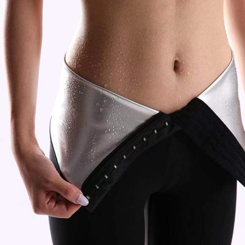 Cross-border Sports Fitness Shaper Pants with Buckle-breasted Abdominal Sweat Pants European and American High Waist Fully Coated Shorts Women's Abdominal Pants