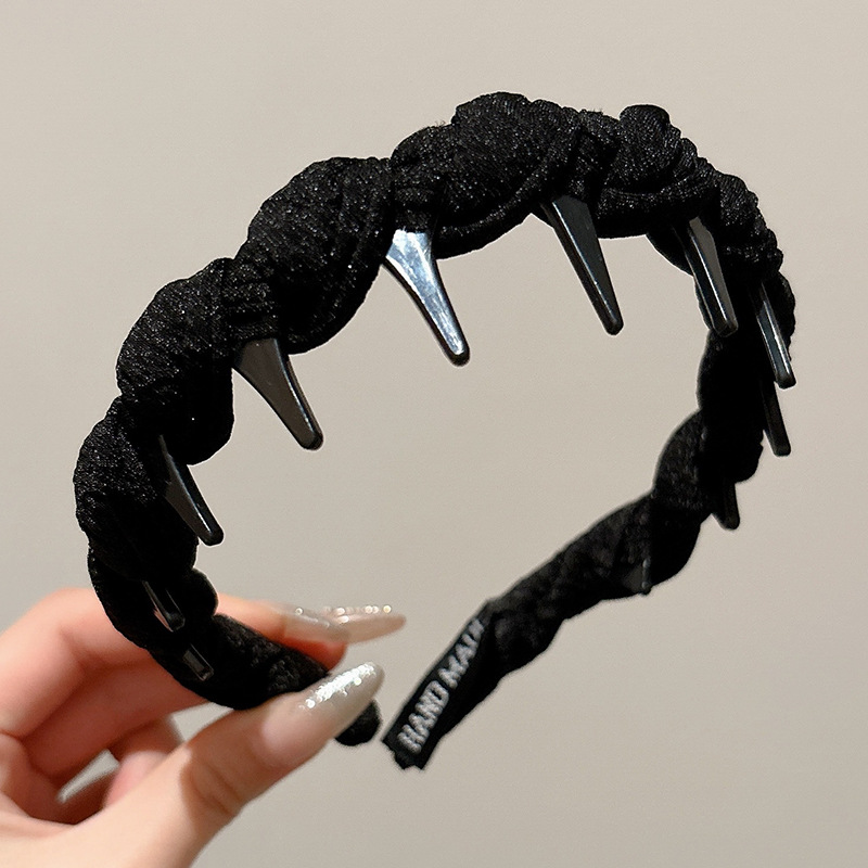 Diamond Louis París princesa banda de cabello 2025 nuevo pequeño viento fragante cráneo alto con dientes banda de cabello antideslizante tarjeta de cabello