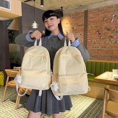 2025夏季新款书包女纯色户外旅行运动双肩背包韩版学生上课双肩包