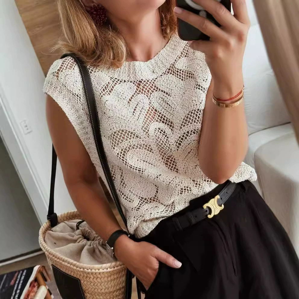 (Cross-border trading), knitted short vest sleevless, European style, Amazon, loose fit