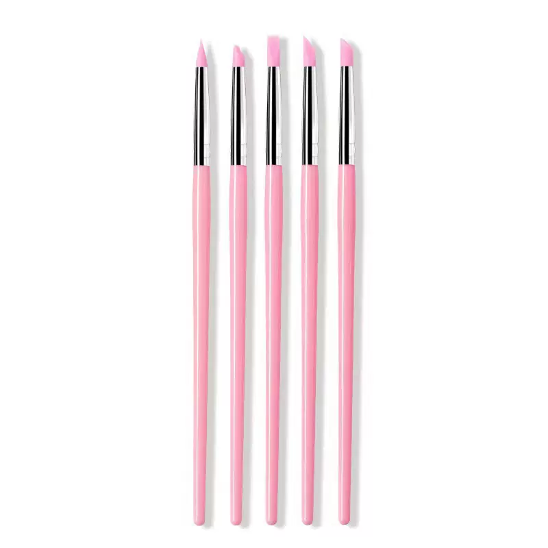 美甲硅胶笔粉色5支套装多功能贴纸按压笔彩绘蹭魔镜粉笔跨境 批发