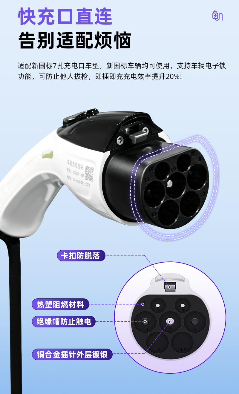 National Standard Operation Version 7Kw Car Charging Station for Residential Areas with 7-Port Charging Gun Head for New Energy Electric Vehicles