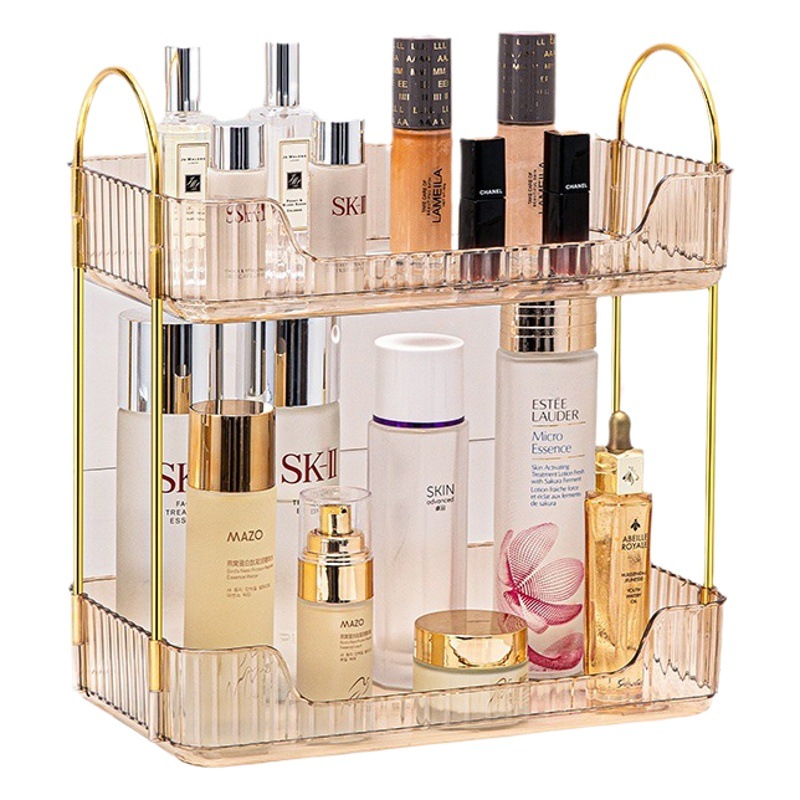 Estante de baño Estante de escritorio Caja de almacenamiento de cosméticos Baño Accesorios de dormitorio de metal Estante de almacenamiento de cocina Amazon