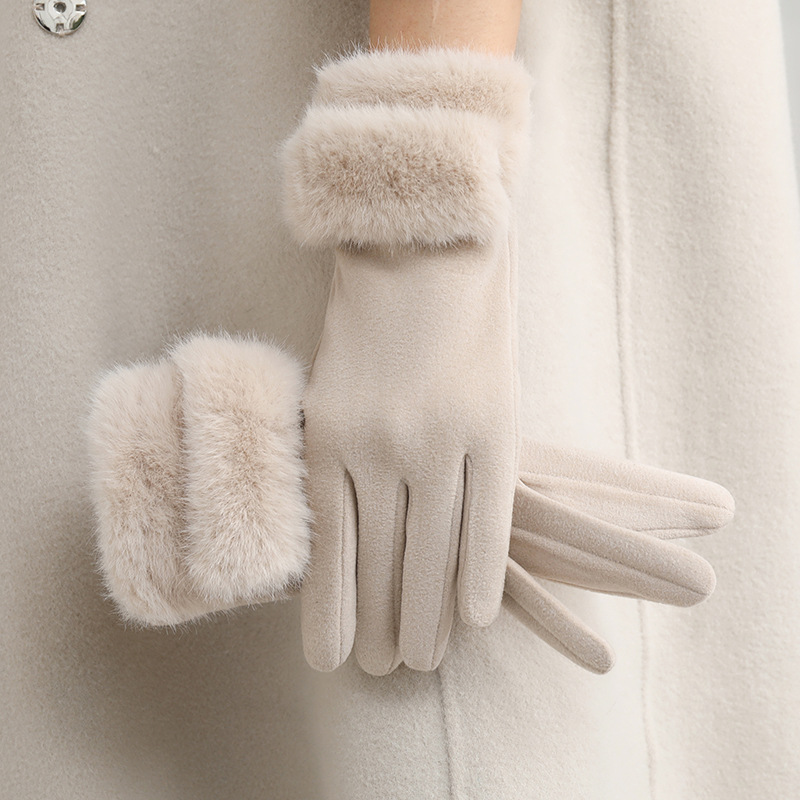 Guantes Térmicos Táctiles para Mujer de Poliéster, A prueba de Viento para Exteriores en Invierno