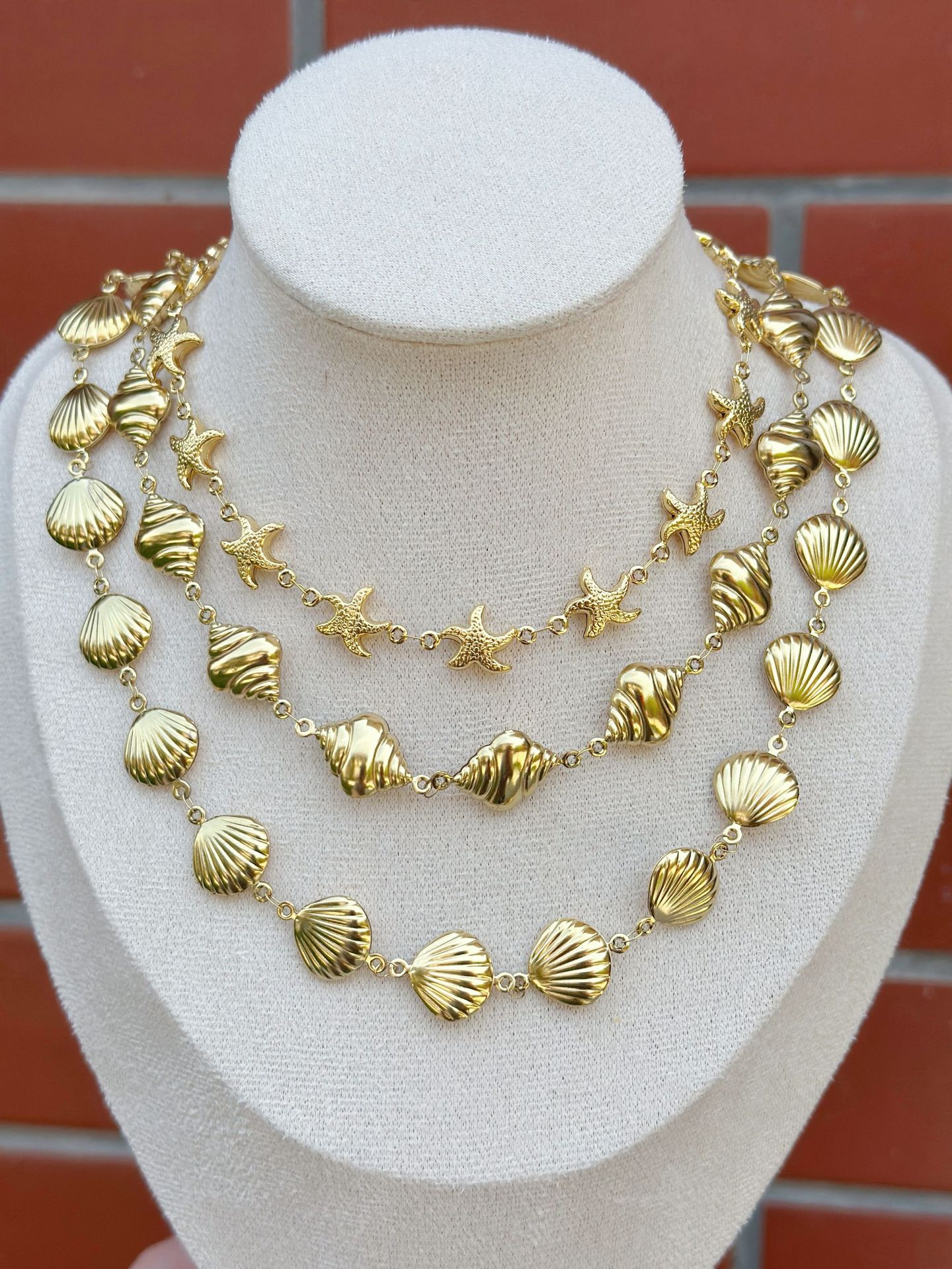 Wholesale Jewelry Vacation Simple Style Starfish Shell 304 Stainless Steel Plating Necklace display picture 3