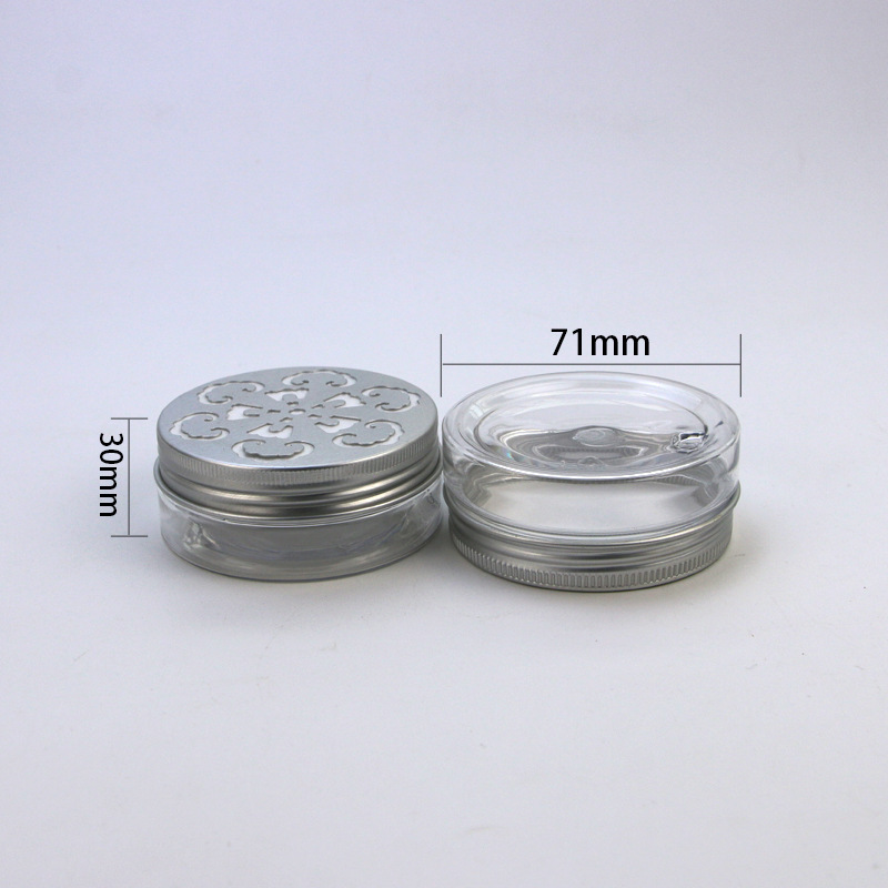 68牙50ml透明pet广口塑料罐固体香膏车载香薰螺纹分装罐