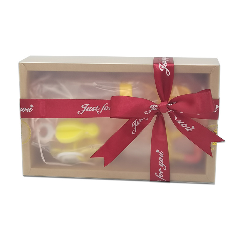 Baby supplies 8 pieces suit gift box fruit bite music rice paste bottle brush press touch pacifier anti-chain gift box