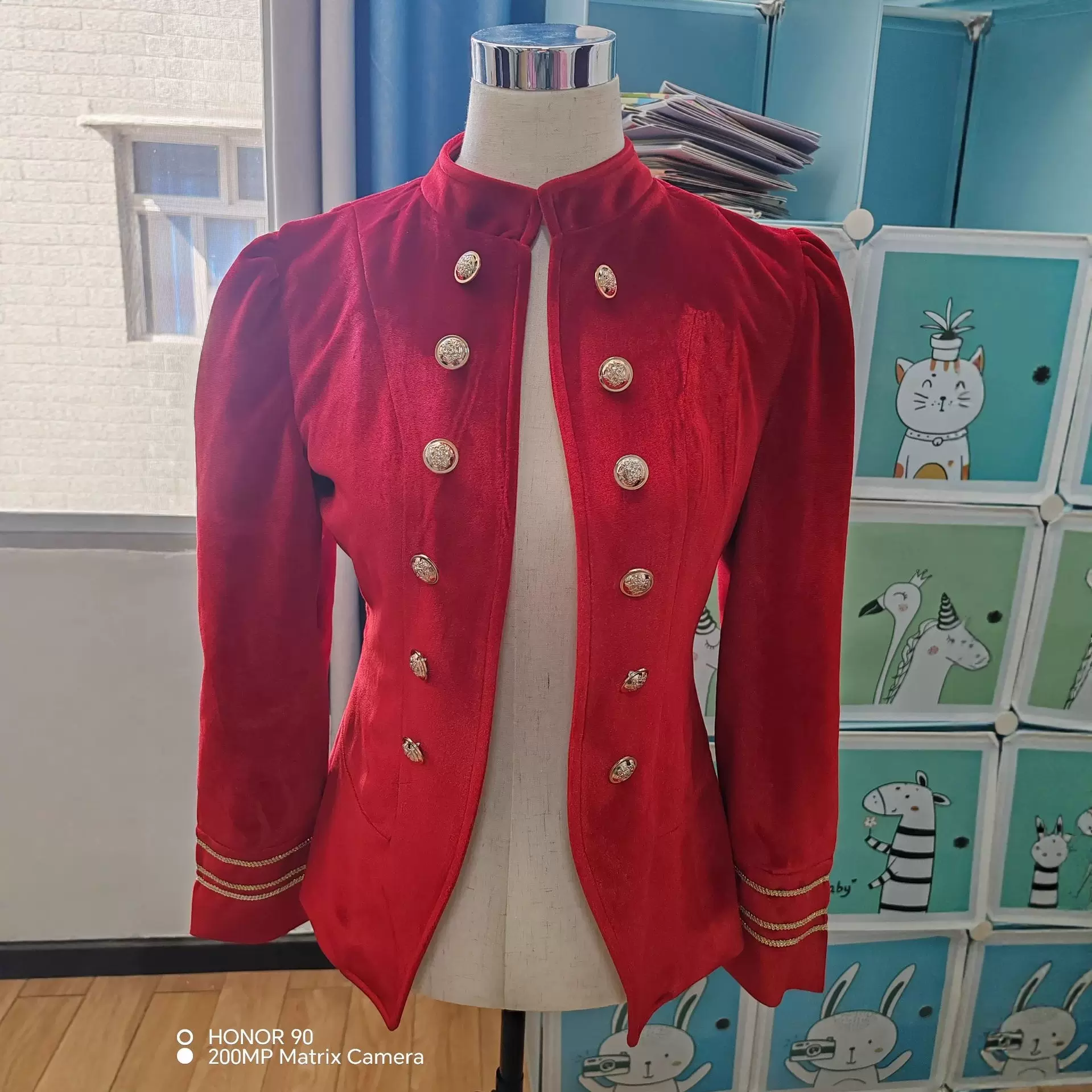 2025欧美女装亚马逊独立站 秋冬装 长袖纯色双排扣丝绒外套小西装