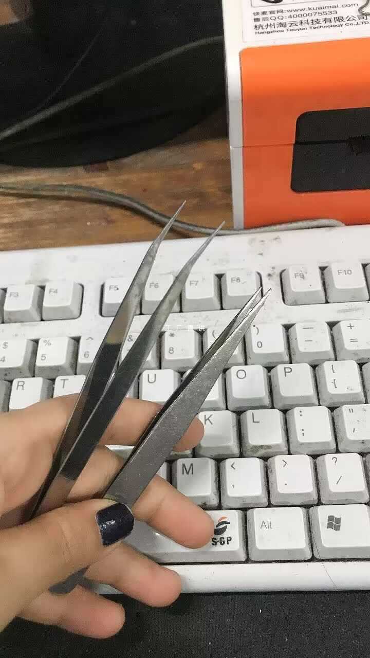 9YW不织布艺手工DIY材料工具用品钳子尖镊子弯曲镊子银色电镀铁镊