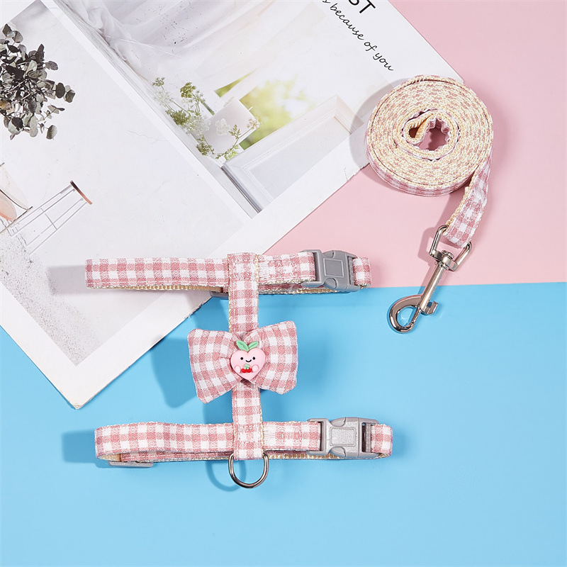 Cross-border ajustable mascota gato Plaid muñeca traje de cuerda de tracción perro pequeño perro cuerda en forma de I correa para el pecho