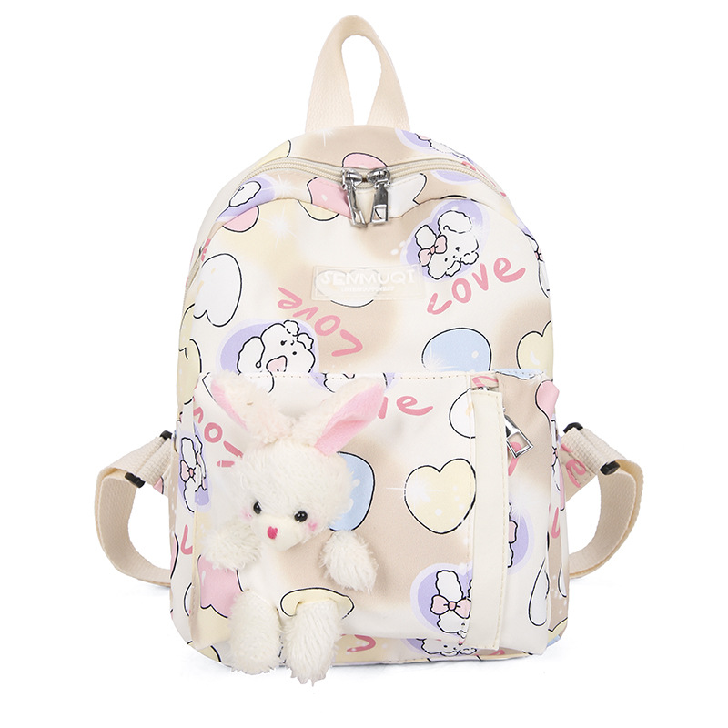 2024 nuevo kindergarten mochila de dibujos animados lindo conejito estudiante mochila de lona para niños Mochila pequeña y ligera