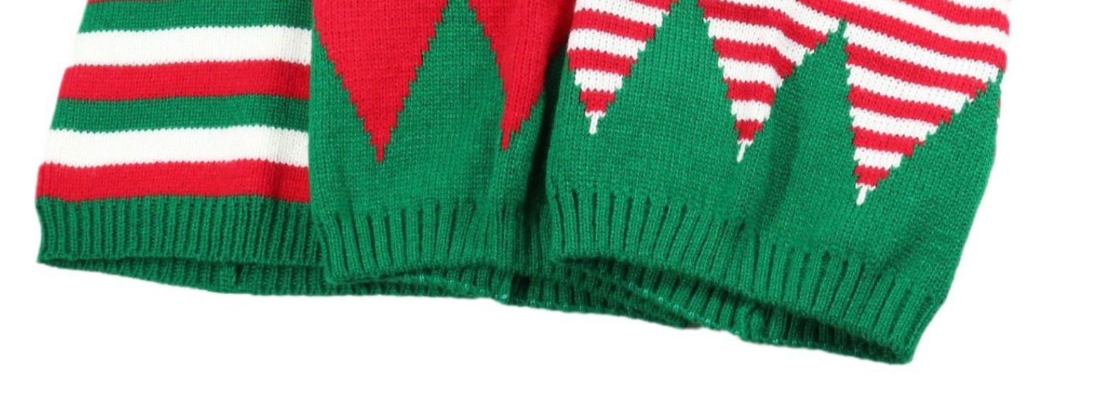 Adult knitted Christmas hat Elf Santa Beanies Red and green knitted crochet hat_voghion.com