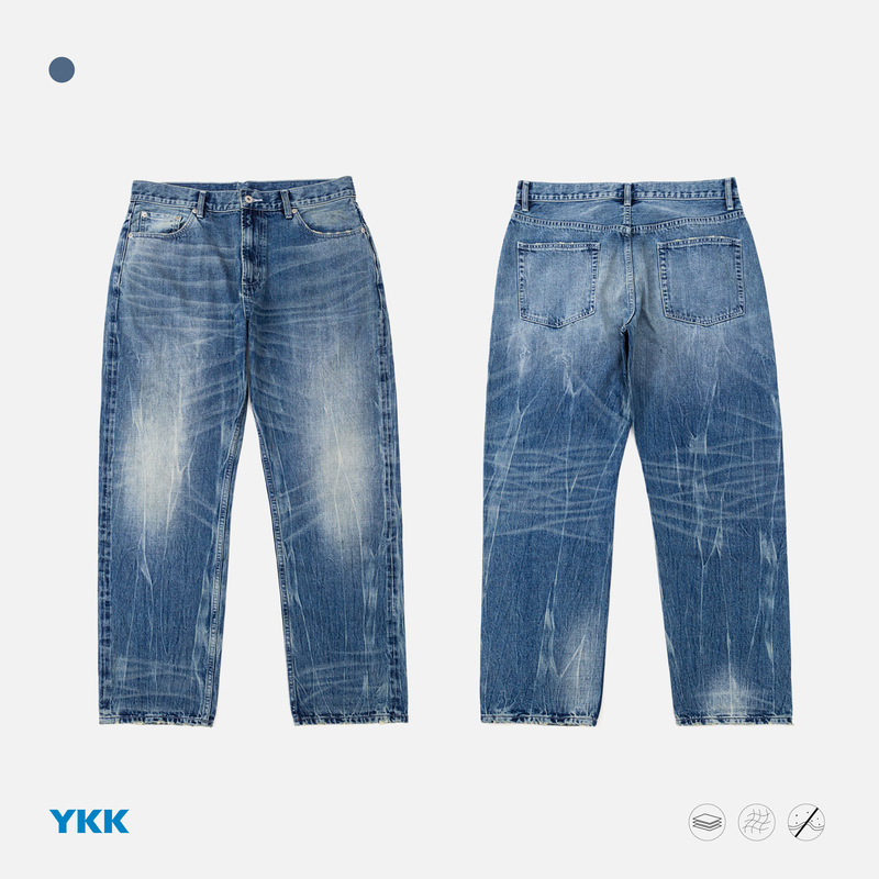 Trs Men's Clothing | 25Aw Japanese Style Straight-Leg 501 Version Lightning Wash 14.oz Selvedge Blue Denim Jeans for Men