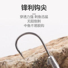 廠家批發3.5克5克7克10克14克原色鉛頭鈎路亞餌鈎魚鈎5隻/袋裝鈎