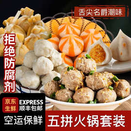 潮汕牛肉墨鱼鱼籽福袋海胆芝士仙桃关东煮火锅食材套餐组合