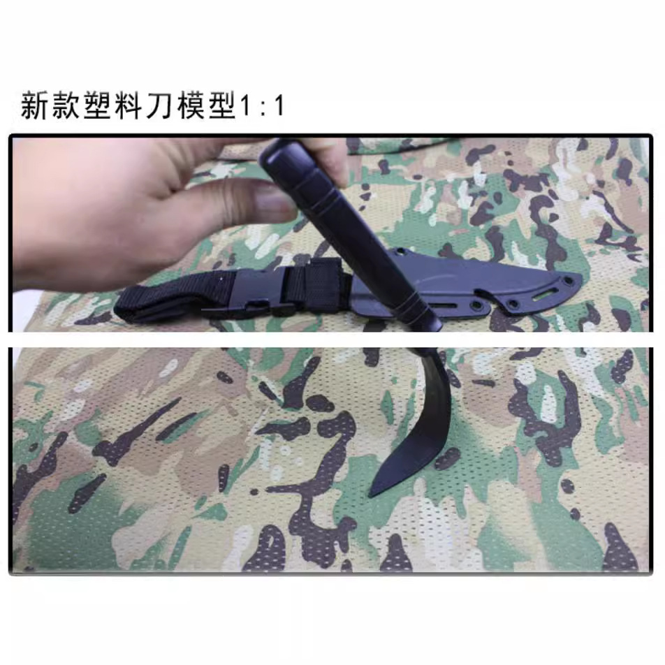 Fábrica directa spot onda azul bayoneta plástico modelo de entrenamiento táctico cuchillo suave película accesorios de artes marciales