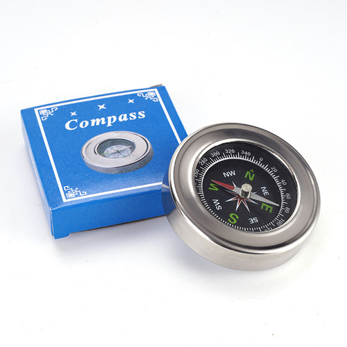 60mm stainless steel Chinese compass English north needle Outdoor equipment teaching supplies manufacturer direct sales gift