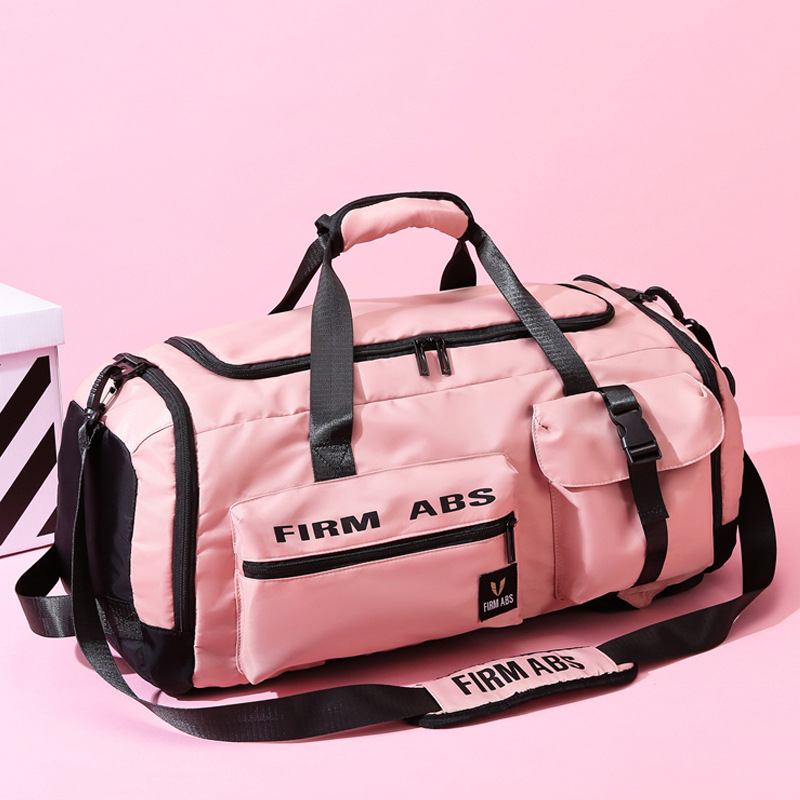 Bolso de viaje de hombro de gran capacidad para hombres y mujeres, bolsa de ejercicios de separación seca y húmeda, bolsa de hombro, bolsa de lona de mano ligera