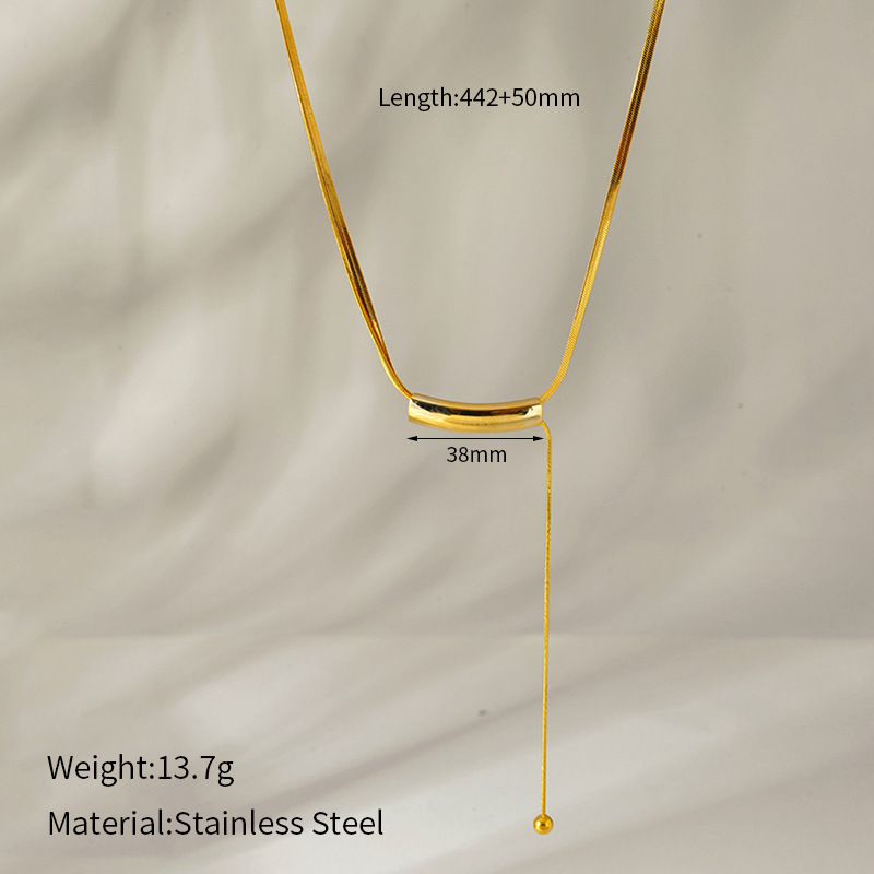 Women's Gender Plating Design Wholesale Jewelry Simple Style Solid Color Titanium Steel Plating Pendant Necklace Snake Chain