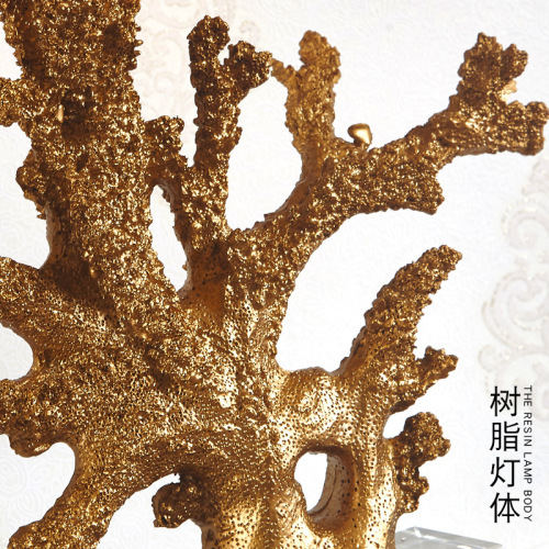 American Retro Creative Coral Crystal Bedside Lamp for Bedroom, European Style Export Hotel Model Room Study Decoration