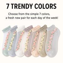 H 48541 Lace Floral Short Socks ��˿�黨����羳��ó����