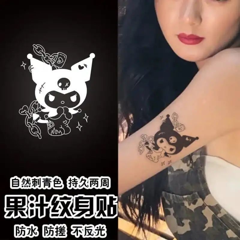 Kuromi Rabbit Trendy Herbal Juice Tattoo Sticker Waterproof Tattoo Color Kuromi Rabbit Trendy Herbal Juice Tattoo Sticker Waterproof Tattoo Color