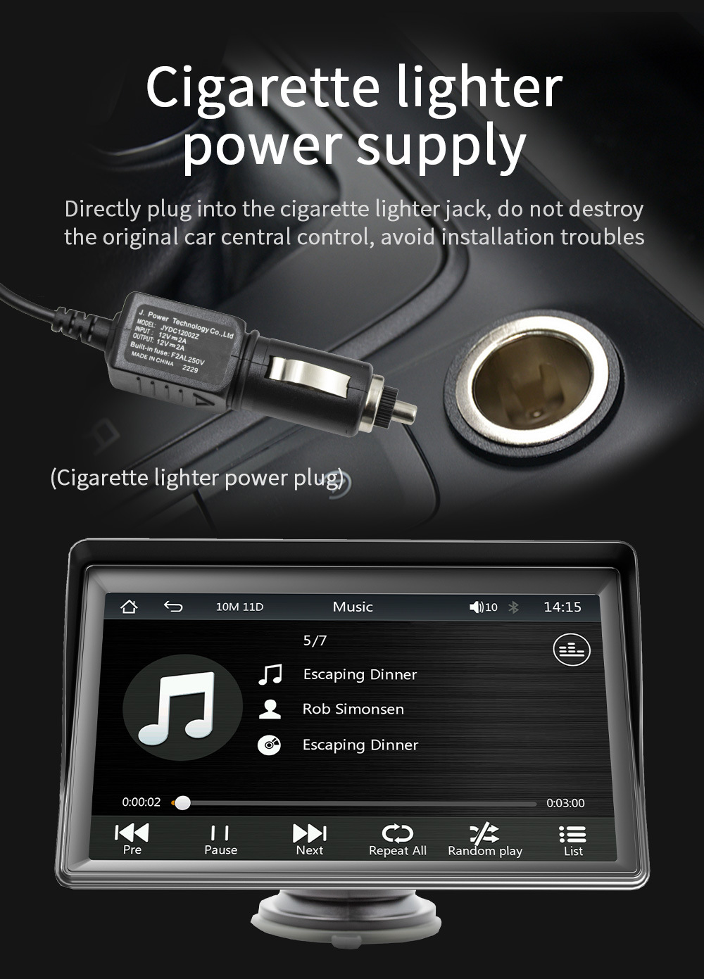 Cross-Border 7inch Wireless Carplay Portable Screen Car Display Bluetooth Multimedia Radio Car Navigation System