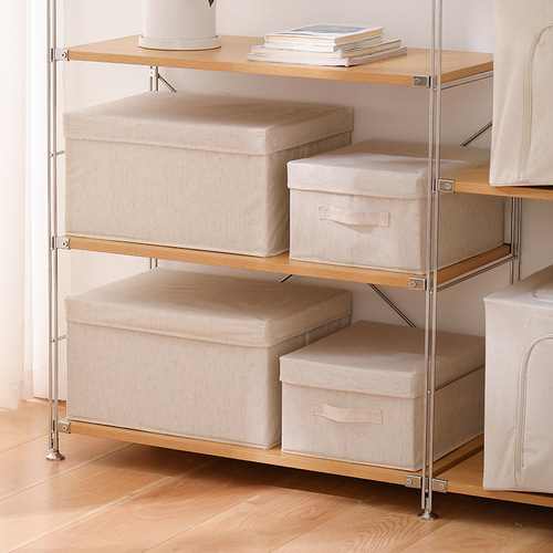 Anqin Tianshan Storage Box Fabric Folding Moisture-proof and Dust-proof Organizing Box with Cover Washable Portable Clothes Storage Box